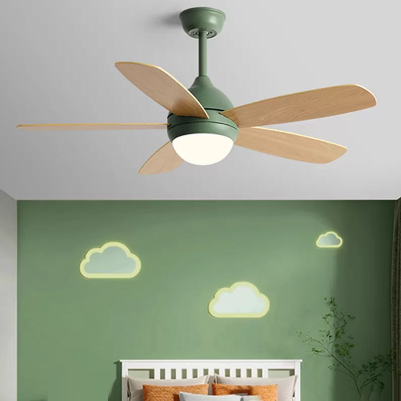 Contemporary Colorful Ceiling Fan Light Metal 1-Light LED Ceiling Fan for Bedroom