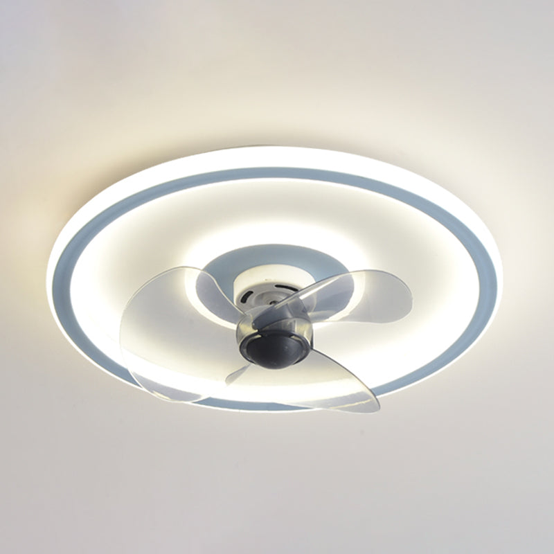 Round LED Ceiling Fan Light Contemporary Metal LED Ceiling Fan for Kid's Room