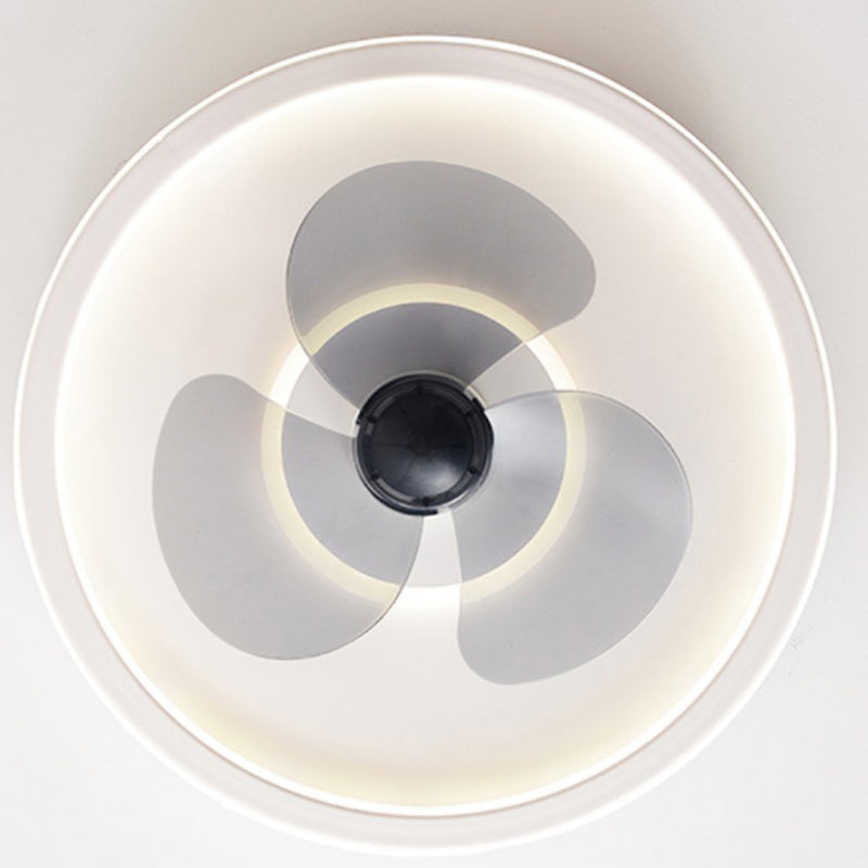 Round LED Ceiling Fan Light Contemporary Metal LED Ceiling Fan for Kid's Room