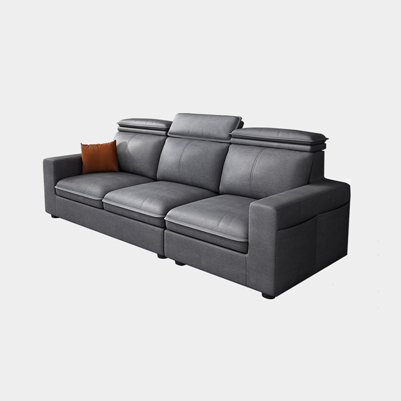 Square Arm Grey Cushion Back Modern Storage Living Room Sofa