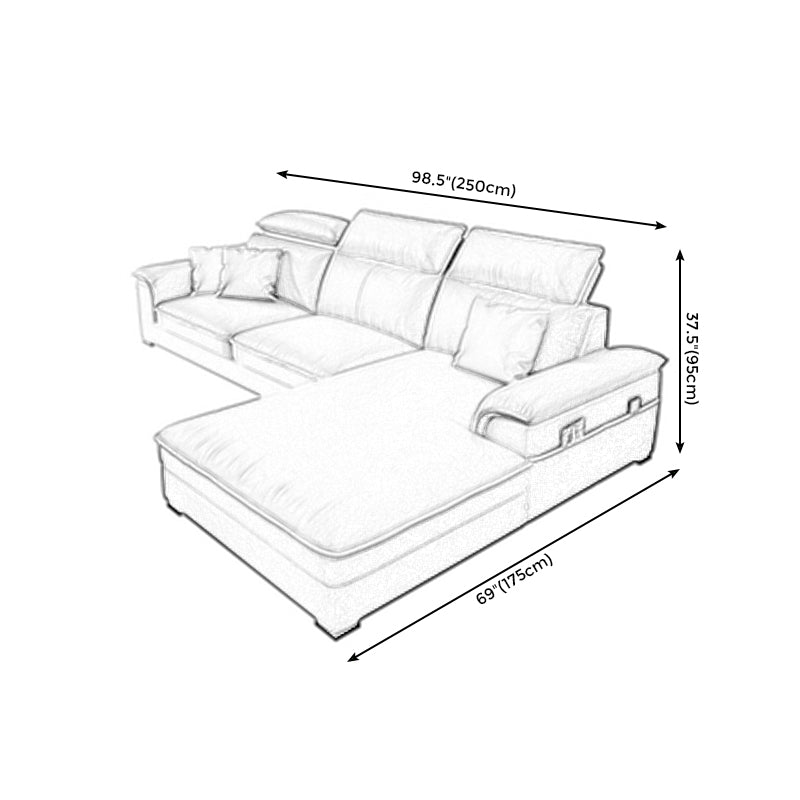 Square Arm Grey Cushion Back Modern Storage Living Room Sofa