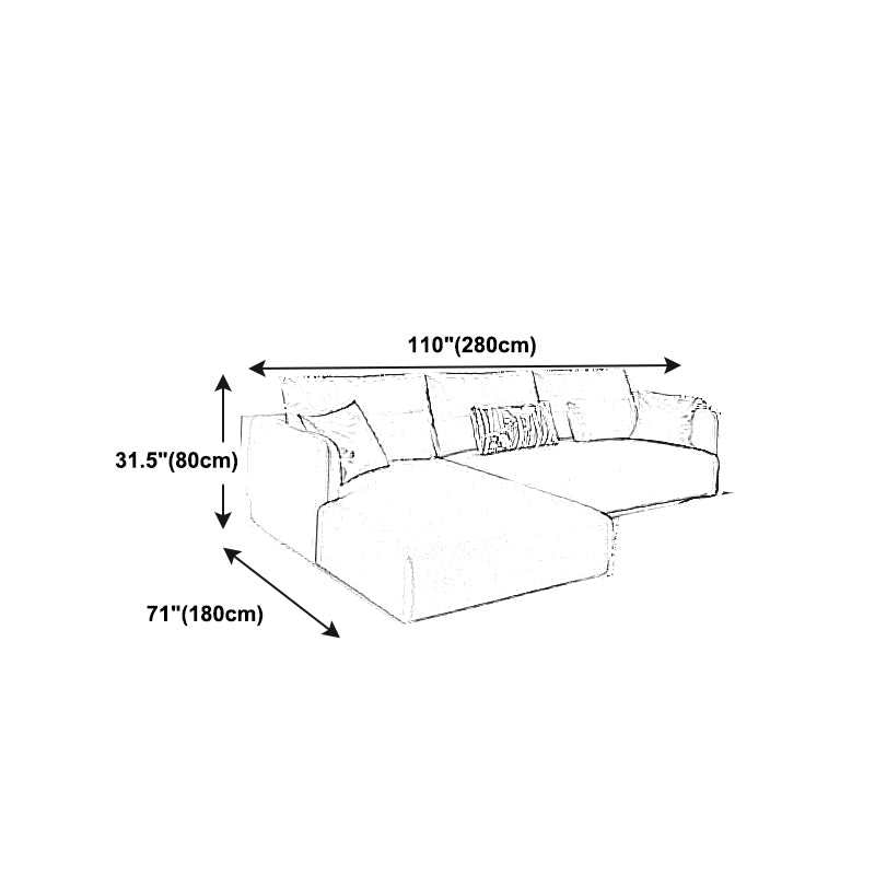 Square Arm Modular Settee Furniture Loveseat with Pillows Ivory Sofa and Chaise