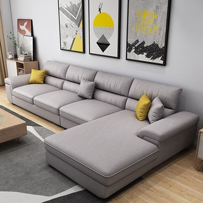 Pillow Top Arm Sectional Contemporary Sectional with Removable Cushions for Living Room