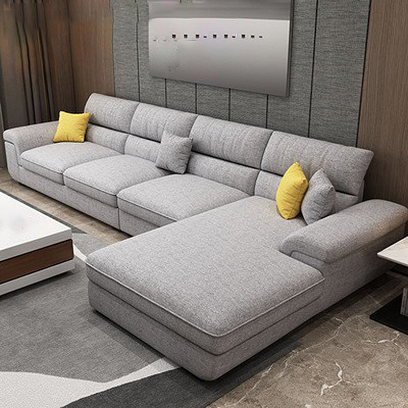 Pillow Top Arm Sectional Contemporary Sectional with Removable Cushions for Living Room