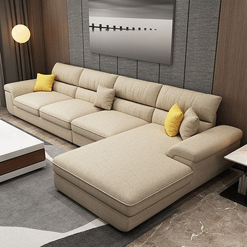 Pillow Top Arm Sectional Contemporary Sectional with Removable Cushions for Living Room