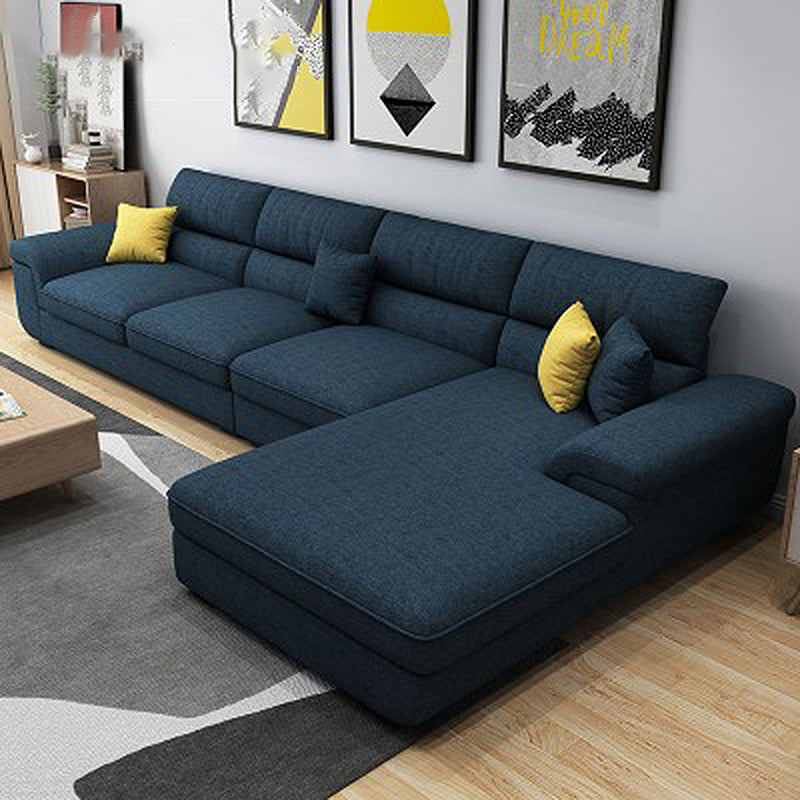 Pillow Top Arm Sectional Contemporary Sectional with Removable Cushions for Living Room