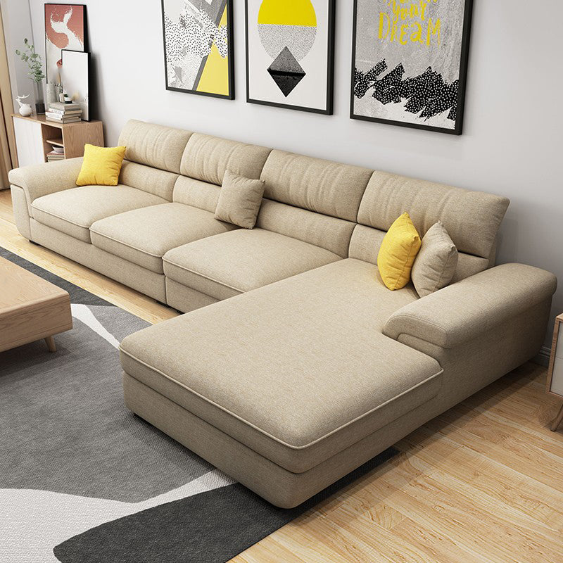 Pillow Top Arm Sectional Contemporary Sectional with Removable Cushions for Living Room