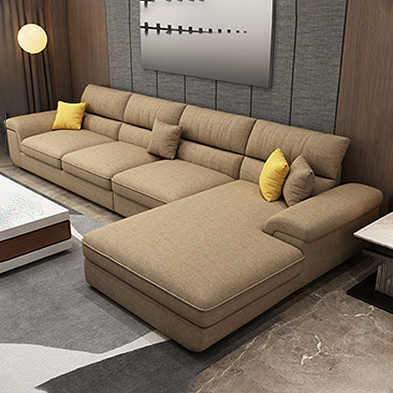 Pillow Top Arm Sectional Contemporary Sectional with Removable Cushions for Living Room