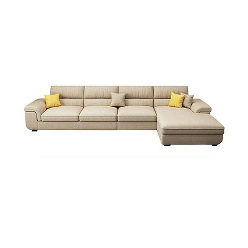 Pillow Top Arm Sectional Contemporary Sectional with Removable Cushions for Living Room