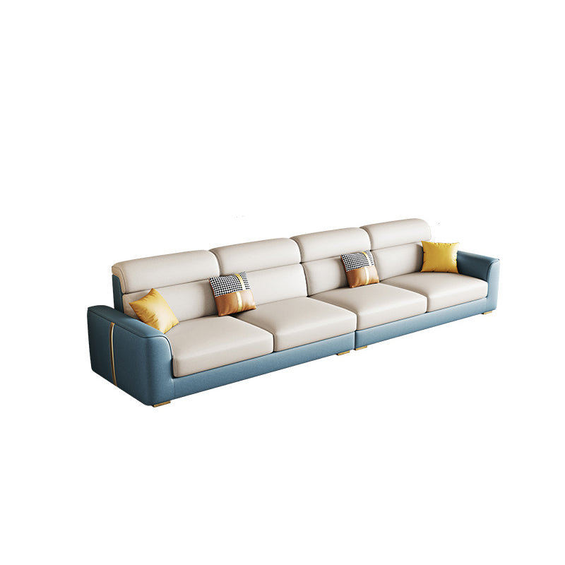 Modern Faux Leather Square Arm Sofa/Sectional for Apartment, Living Room