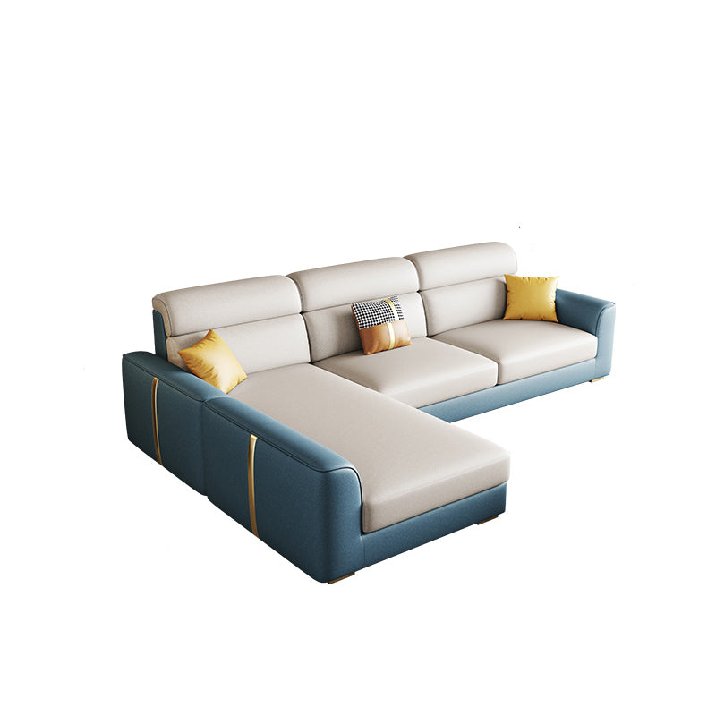 Modern Faux Leather Square Arm Sofa/Sectional for Apartment, Living Room