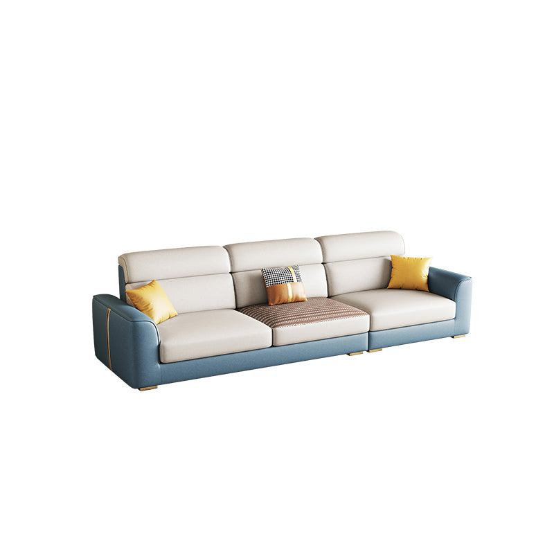 Modern Faux Leather Square Arm Sofa/Sectional for Apartment, Living Room