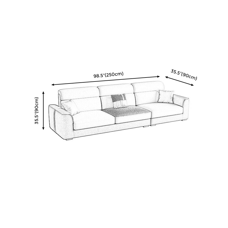 Modern Faux Leather Square Arm Sofa/Sectional for Apartment, Living Room