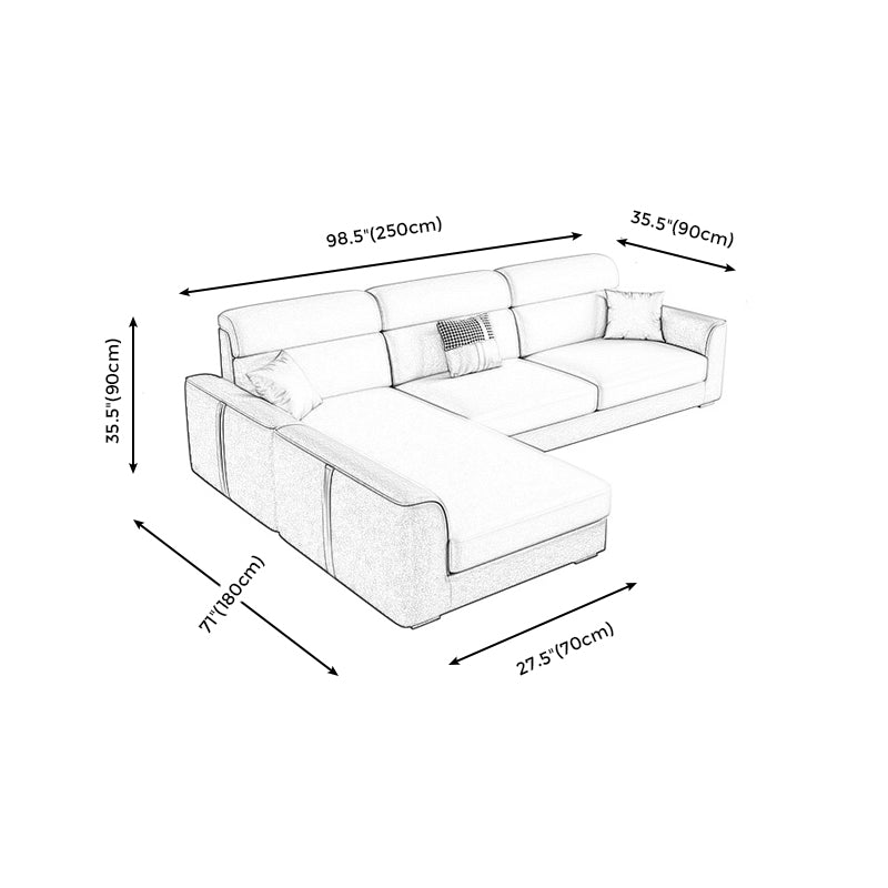 Modern Faux Leather Square Arm Sofa/Sectional for Apartment, Living Room