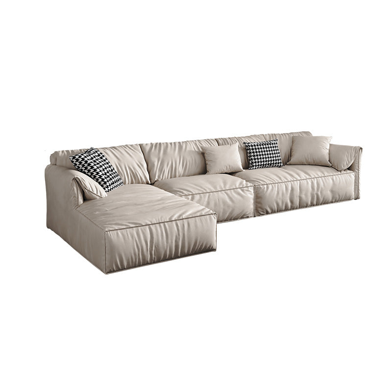 Pillow Top Arm Sectionals 31.5"High Tight Back Sofa with Chaise,White