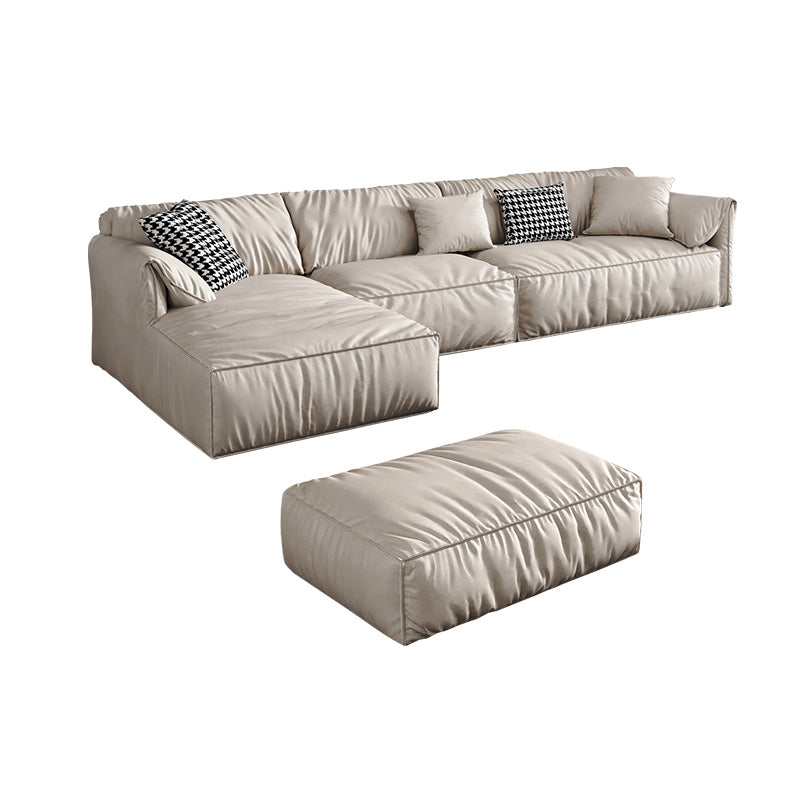 Pillow Top Arm Sectionals 31.5"High Tight Back Sofa with Chaise,White