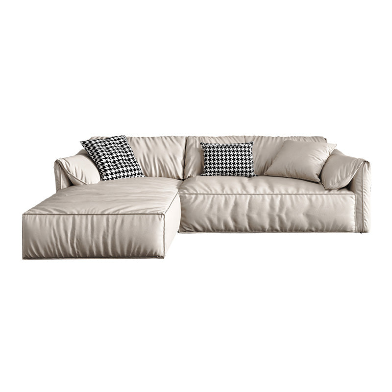 Pillow Top Arm Sectionals 31.5"High Tight Back Sofa with Chaise,White