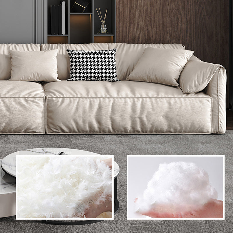 Pillow Top Arm Sectionals 31.5"High Tight Back Sofa with Chaise,White