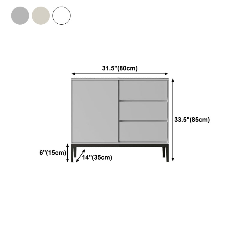 Contemporary Stone Sideboard 3-Drawer and 2-Door Dining Room Sideboard