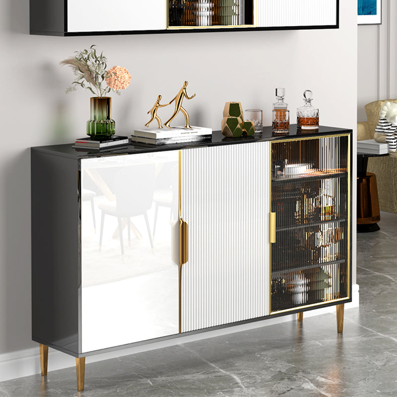 Contemporary Stone Sideboard Dining Room Adjustable Shelves Sideboard