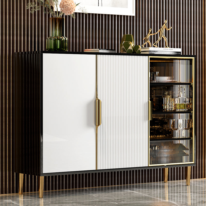 Contemporary Stone Sideboard Dining Room Adjustable Shelves Sideboard