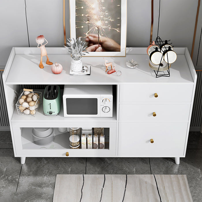 Modern Solid Wood Sideboard Table 1-Drawer Sideboard in Gray