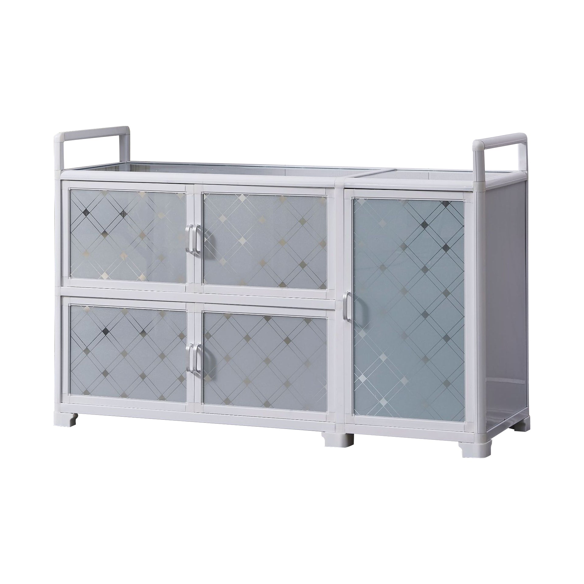 White Metal Contemporary Sideboard Cabinet Dining Room Sideboard