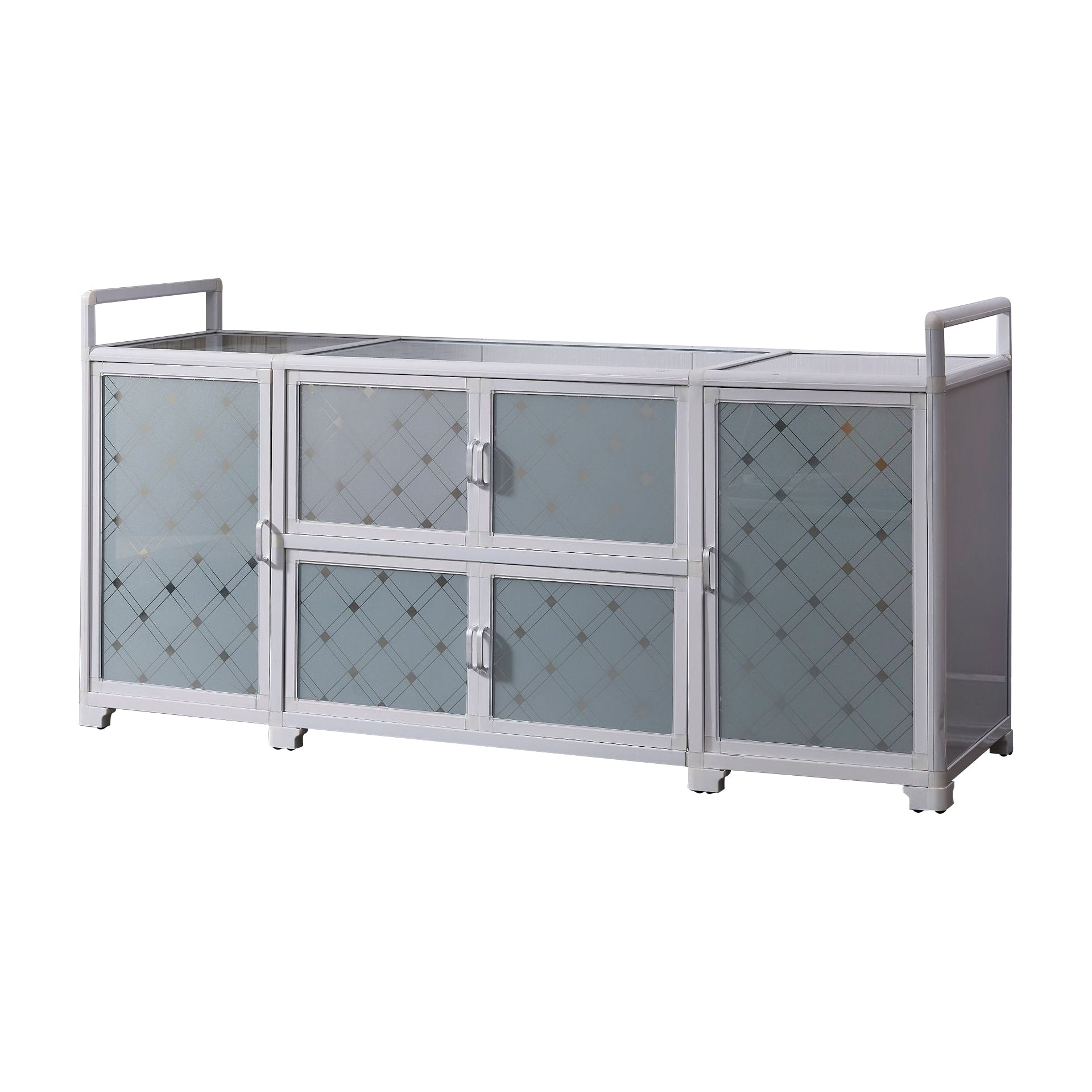 White Metal Contemporary Sideboard Cabinet Dining Room Sideboard