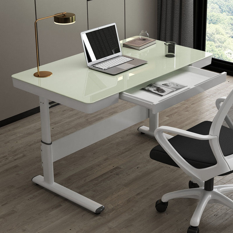 Hight Adjustable Writing Desk Bedroom White Trestle Table Leg Rectangular Desk