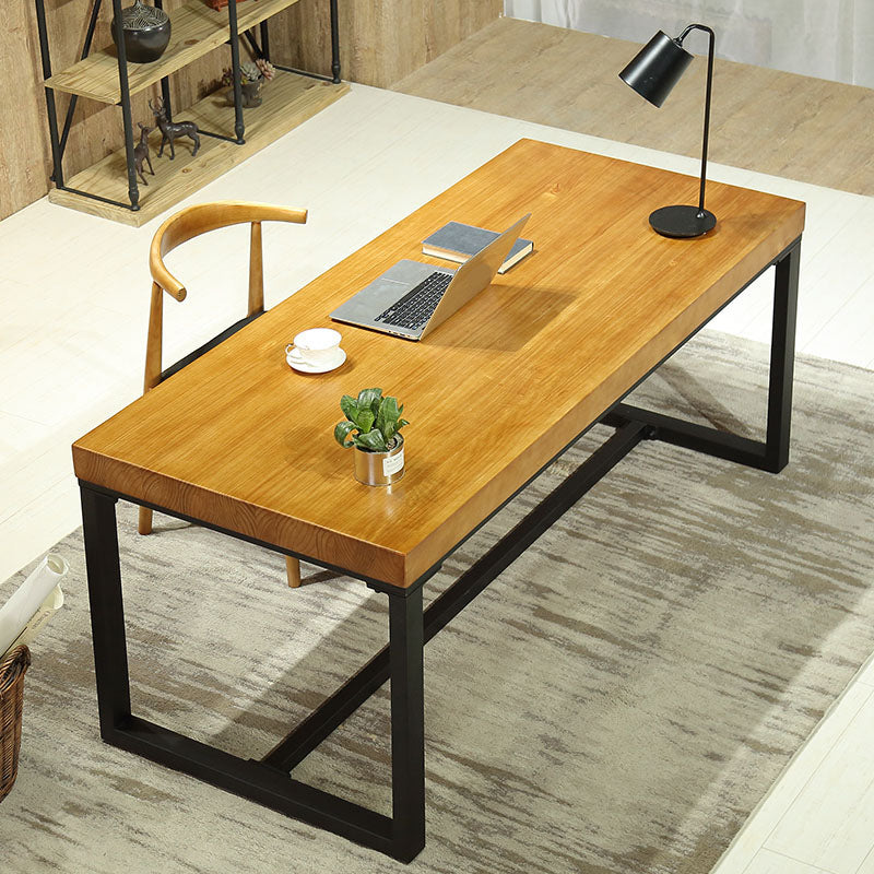 Modern Style Office Desk Solid Wood Trestle Home Writing Desk