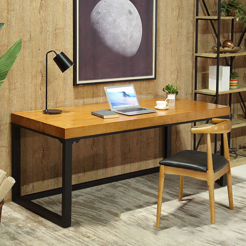 Modern Style Office Desk Solid Wood Trestle Home Writing Desk