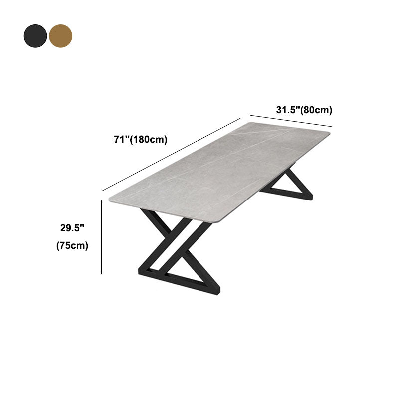 Sintered Stone Curved Meeting Table Home Office Modern Writing Desk