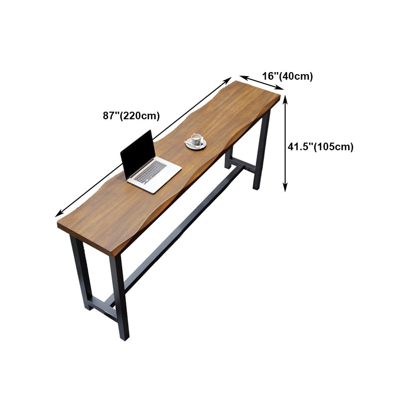 Industrial Rectangle Bar Table Pine Wood Bar Table with Trestle Base