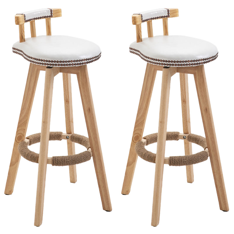 Modern Rubberwood Restaurant Stool Matte Finish Upholstered Bar Stools