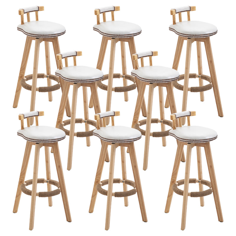 Modern Rubberwood Restaurant Stool Matte Finish Upholstered Bar Stools