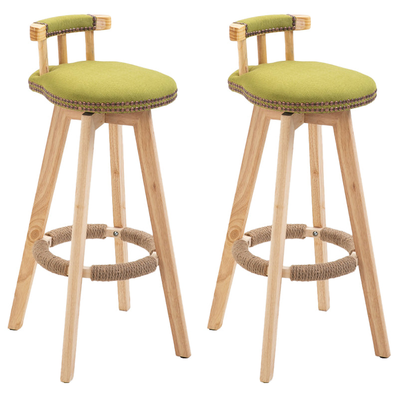 Modern Rubberwood Restaurant Stool Matte Finish Upholstered Bar Stools