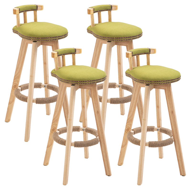 Modern Rubberwood Restaurant Stool Matte Finish Upholstered Bar Stools