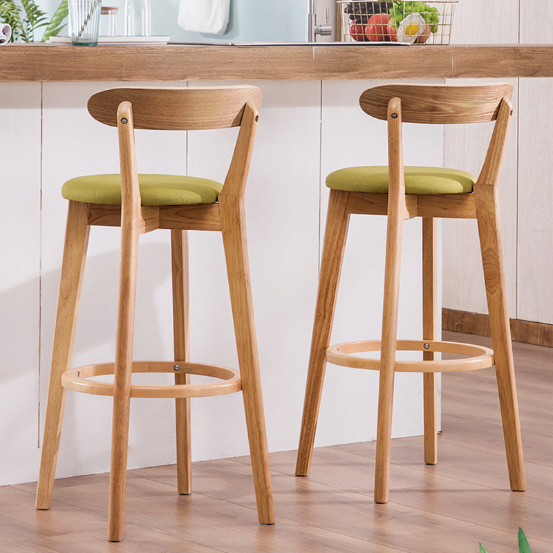 Contemporary Beech Low Back Home Stool Matte Finish Upholstered Bar Stools