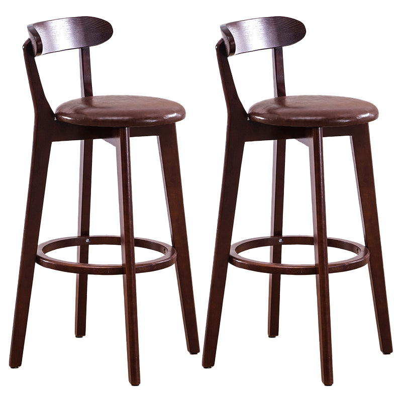 Contemporary Beech Low Back Home Stool Matte Finish Upholstered Bar Stools