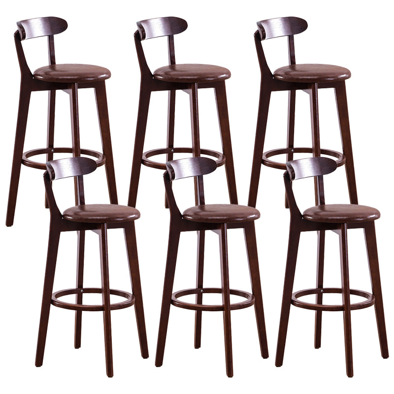 Contemporary Beech Low Back Home Stool Matte Finish Upholstered Bar Stools