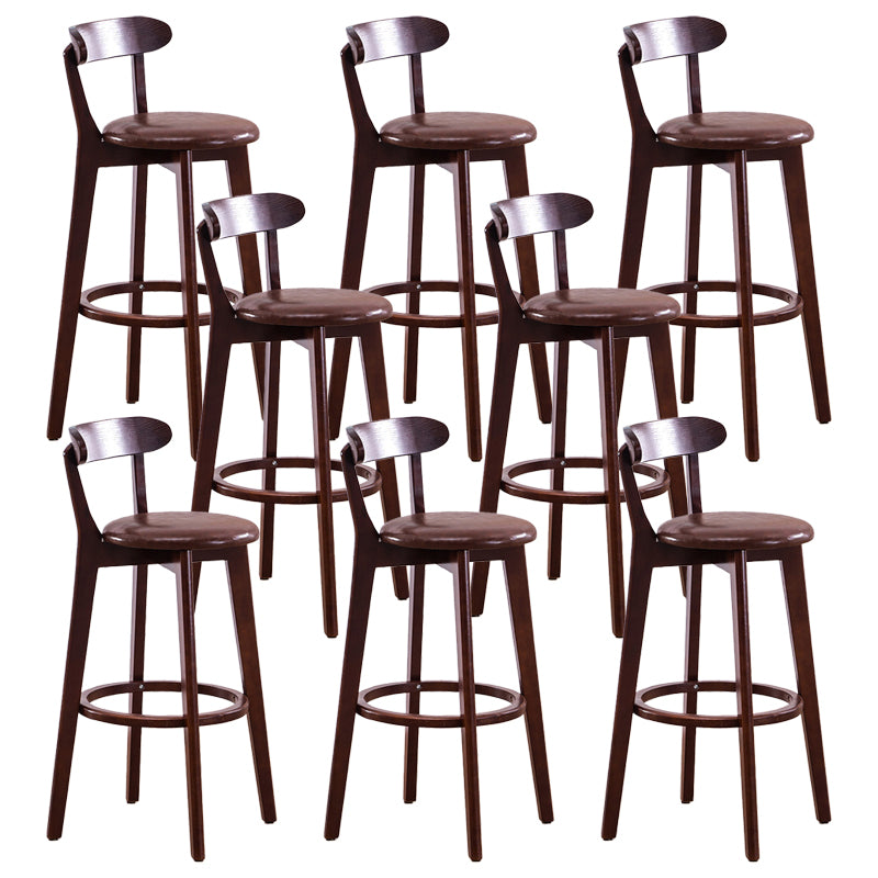 Contemporary Beech Low Back Home Stool Matte Finish Upholstered Bar Stools