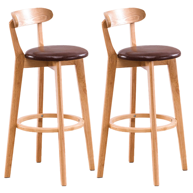 Contemporary Beech Low Back Home Stool Matte Finish Upholstered Bar Stools