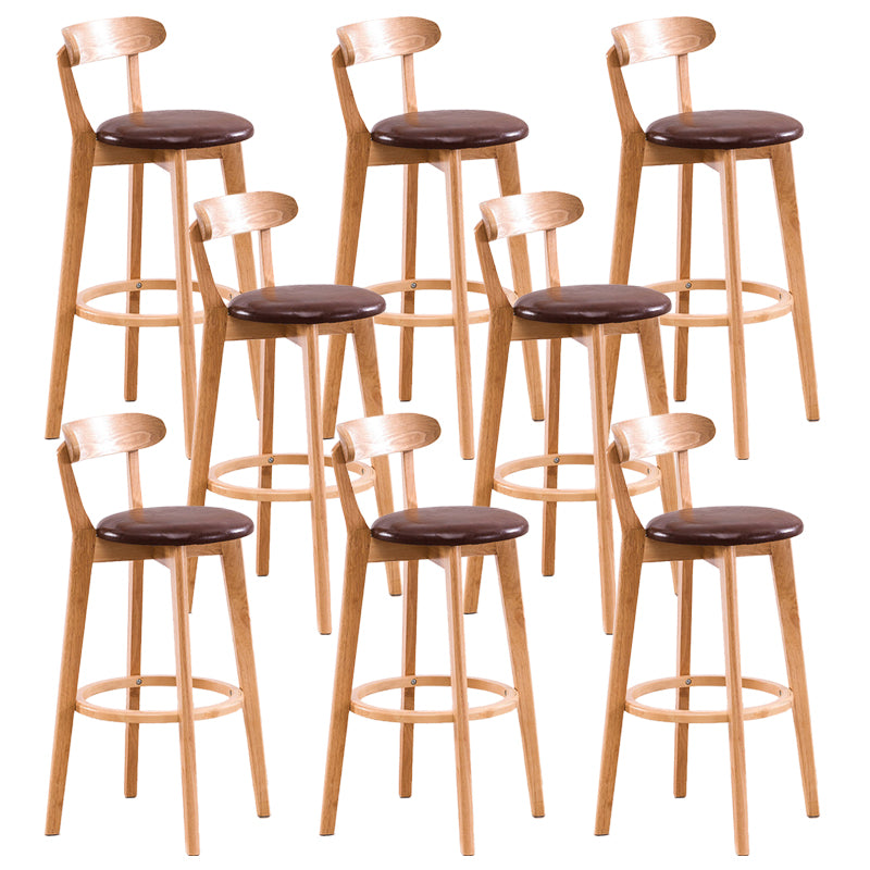 Contemporary Beech Low Back Home Stool Matte Finish Upholstered Bar Stools