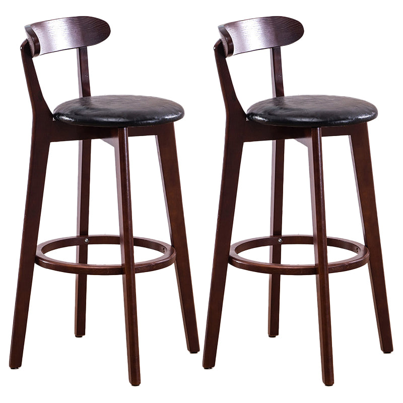 Contemporary Beech Low Back Home Stool Matte Finish Upholstered Bar Stools