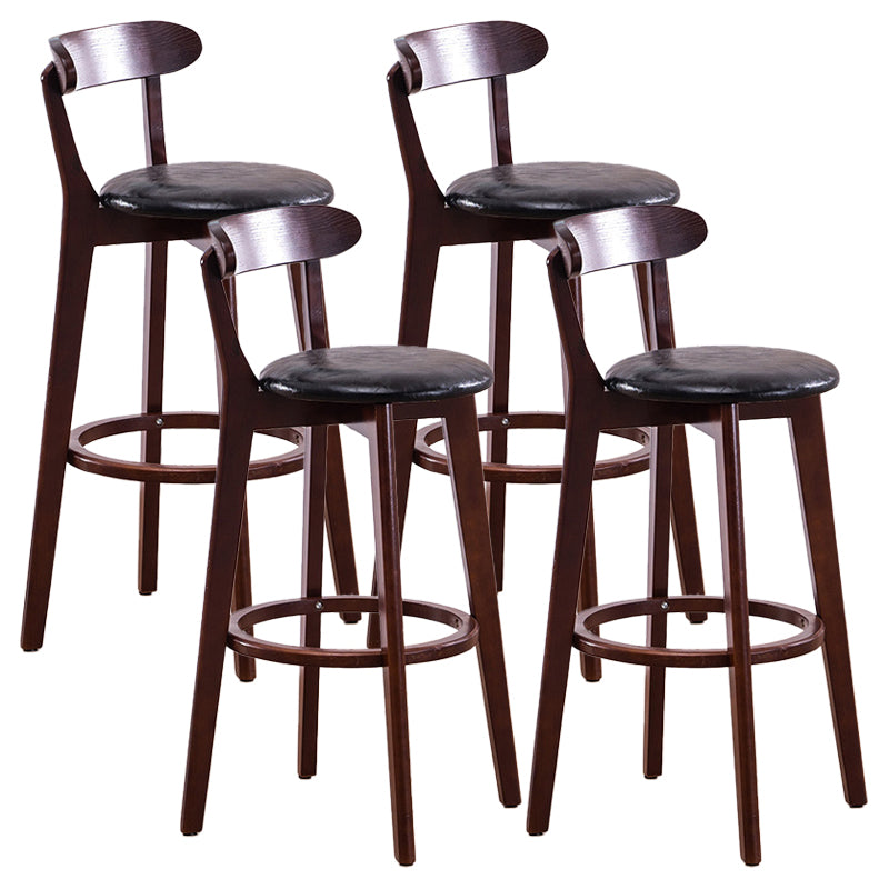 Contemporary Beech Low Back Home Stool Matte Finish Upholstered Bar Stools