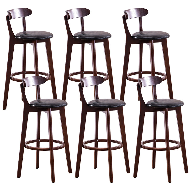 Contemporary Beech Low Back Home Stool Matte Finish Upholstered Bar Stools