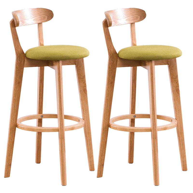 Contemporary Beech Low Back Home Stool Matte Finish Upholstered Bar Stools