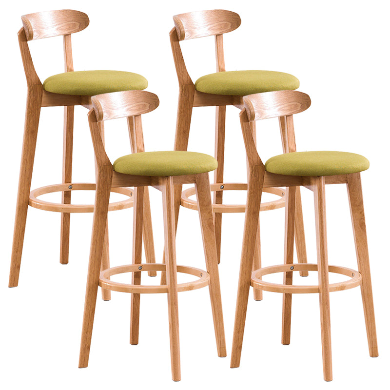 Contemporary Beech Low Back Home Stool Matte Finish Upholstered Bar Stools