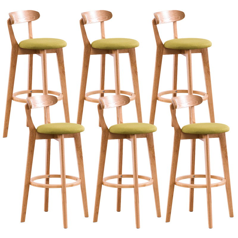 Contemporary Beech Low Back Home Stool Matte Finish Upholstered Bar Stools