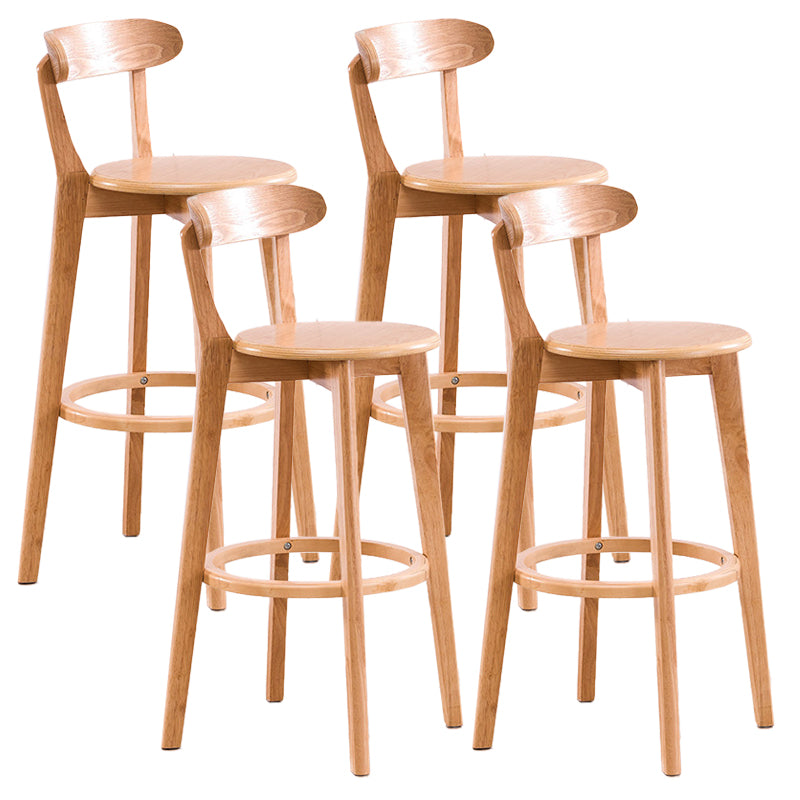 Contemporary Beech Low Back Home Stool Matte Finish Upholstered Bar Stools